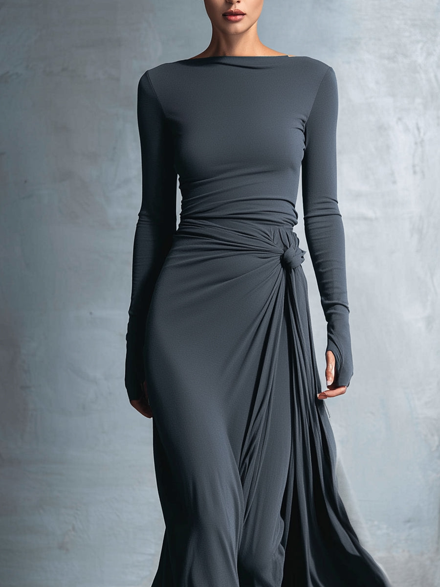 Violette Long Sleeve Wrap Maxi Dress