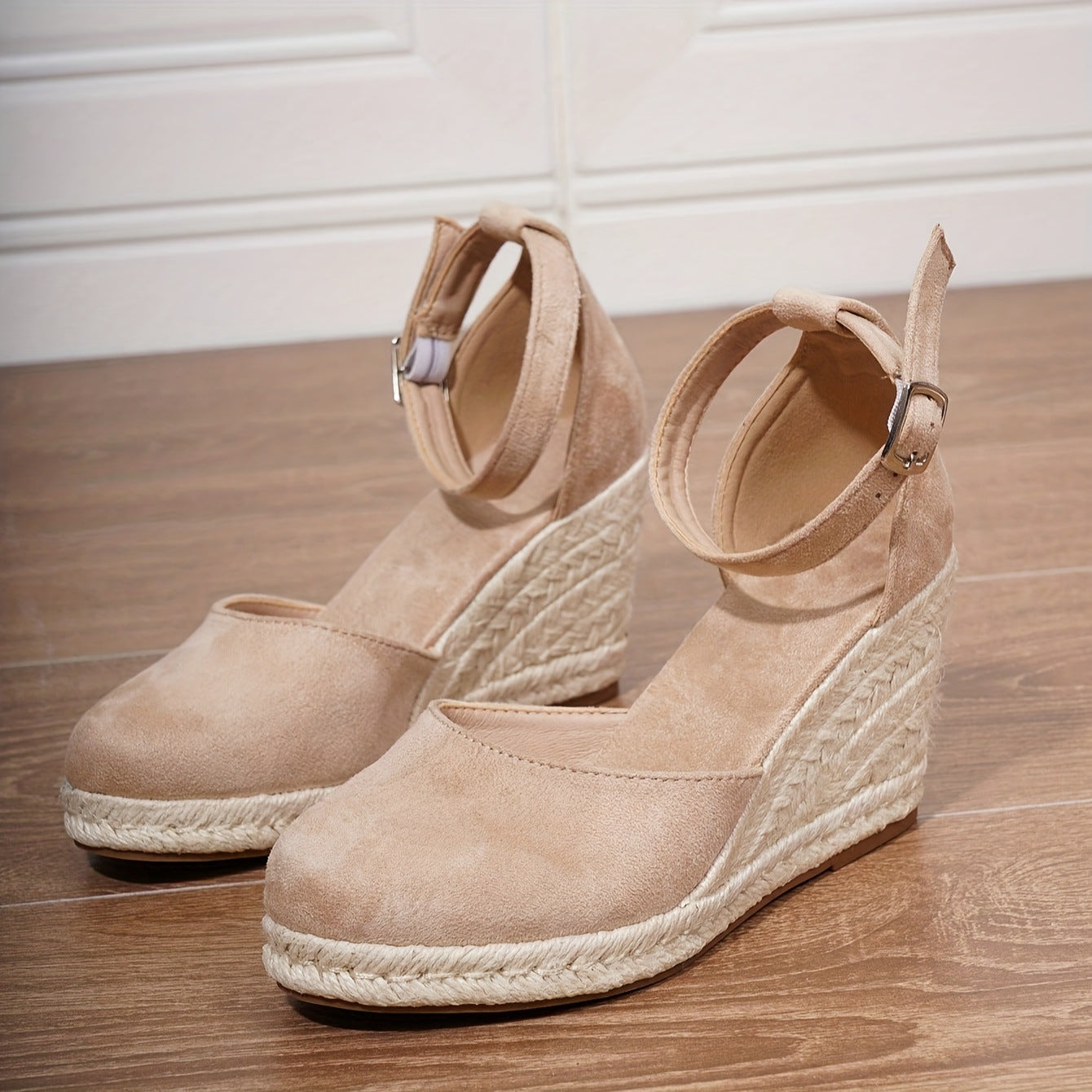 Ravenna Wedge Espadrille Sandals With Buckle Ankle Strap
