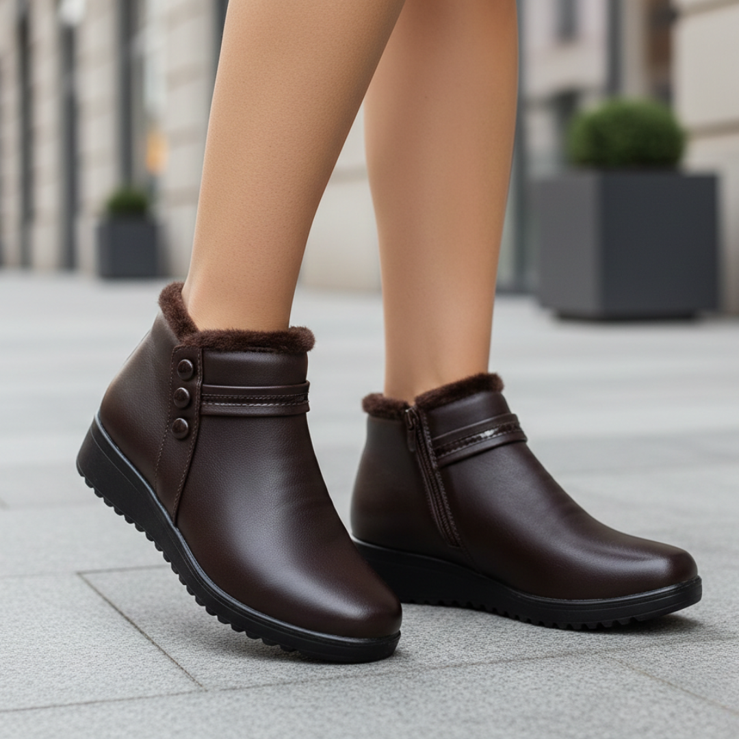 Torino Orthopedic Faux Fur Wedge Boots
