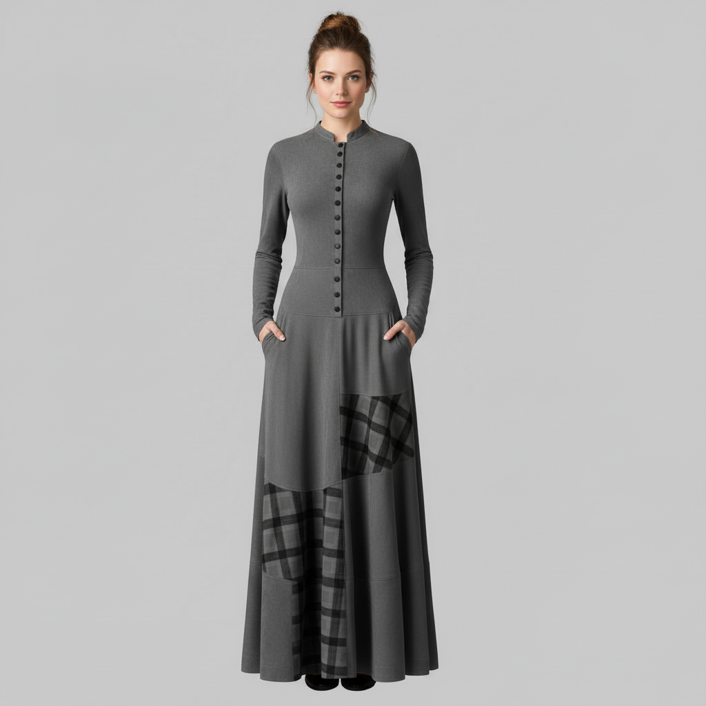 Callista Plaid Suede Maxi Dress