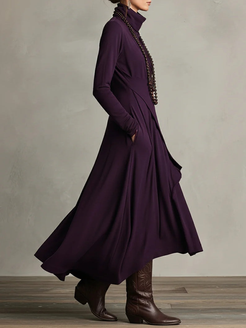 Bellamy Mock Turtleneck Long Sleeve Maxi Dress