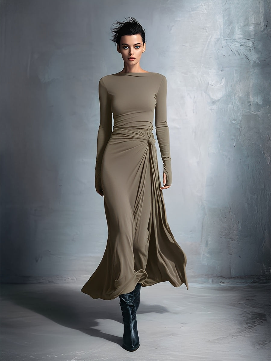 Violette Long Sleeve Wrap Maxi Dress