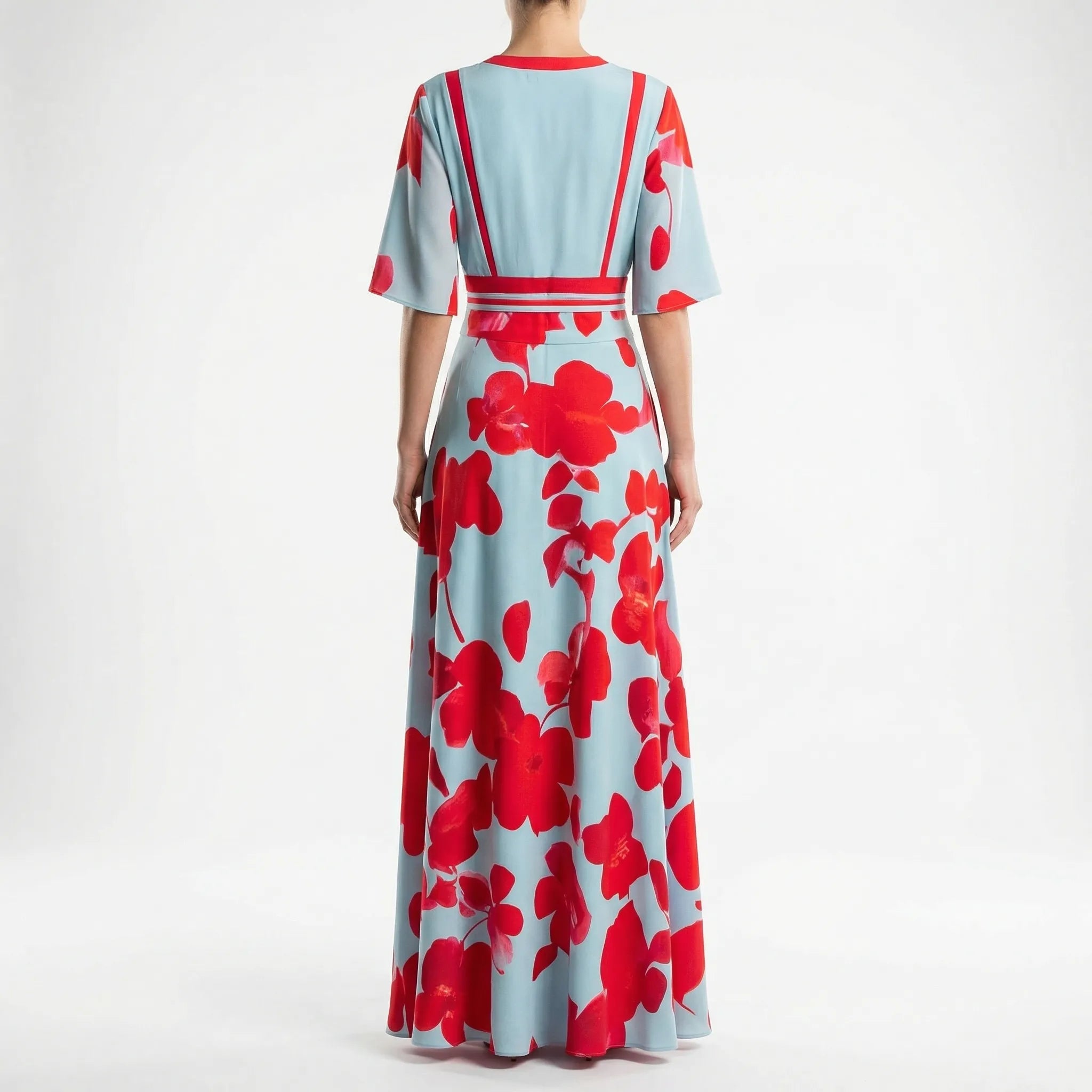 Florina Floral Print V-Neck Maxi Dress