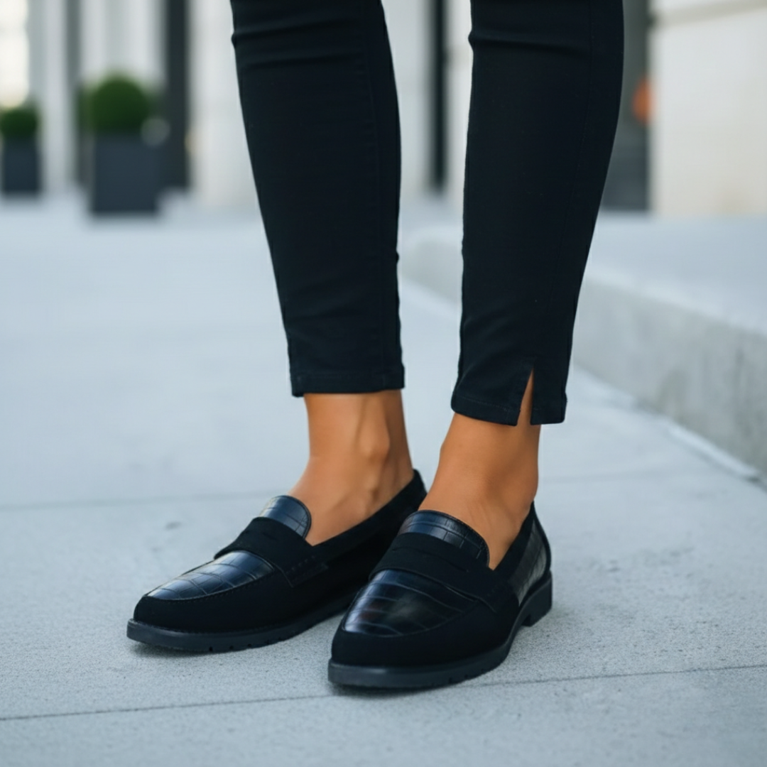Carlow Orthopedic Embossed Slip-On Loafers