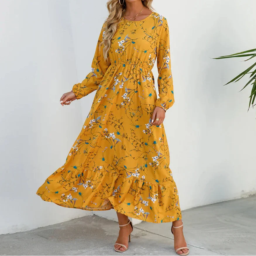 Rosette Women's Floral Long Sleeve Maxi Dress