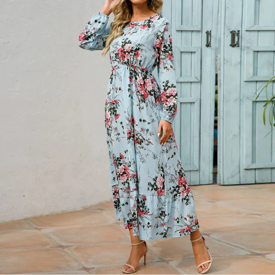 Rosette Women's Floral Long Sleeve Maxi Dress