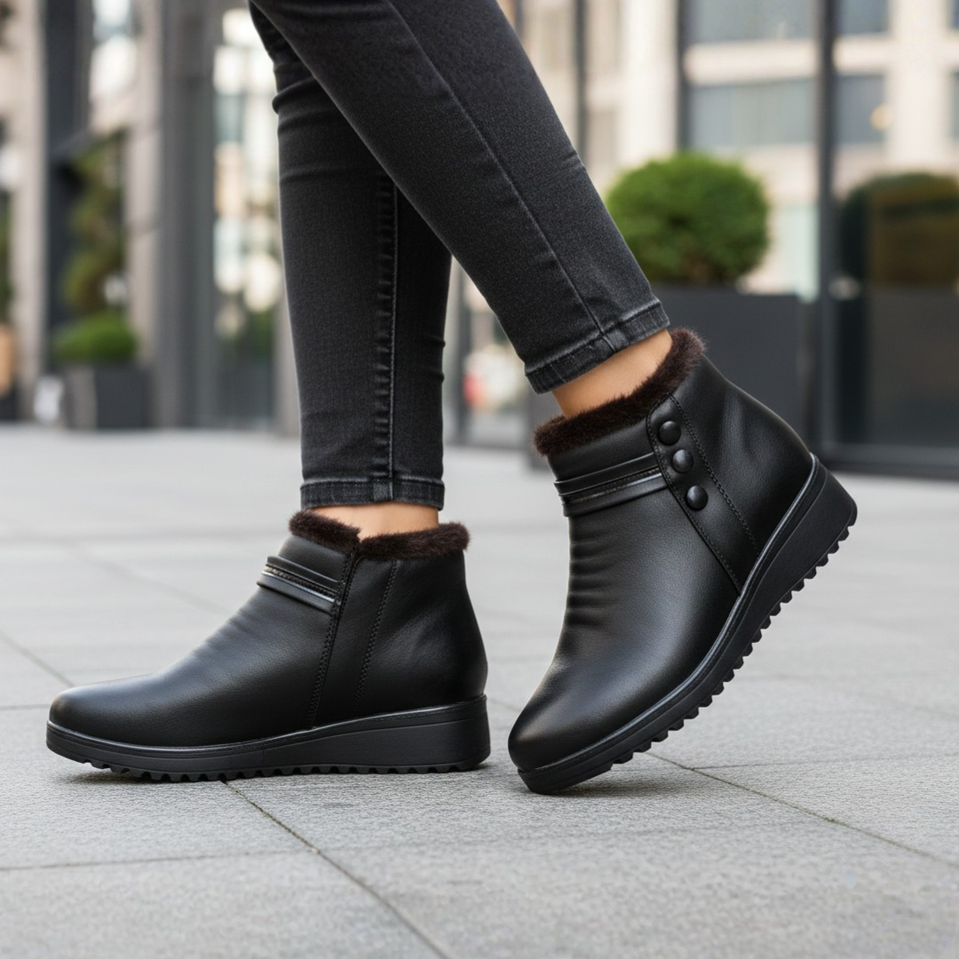 Torino Orthopedic Faux Fur Wedge Boots