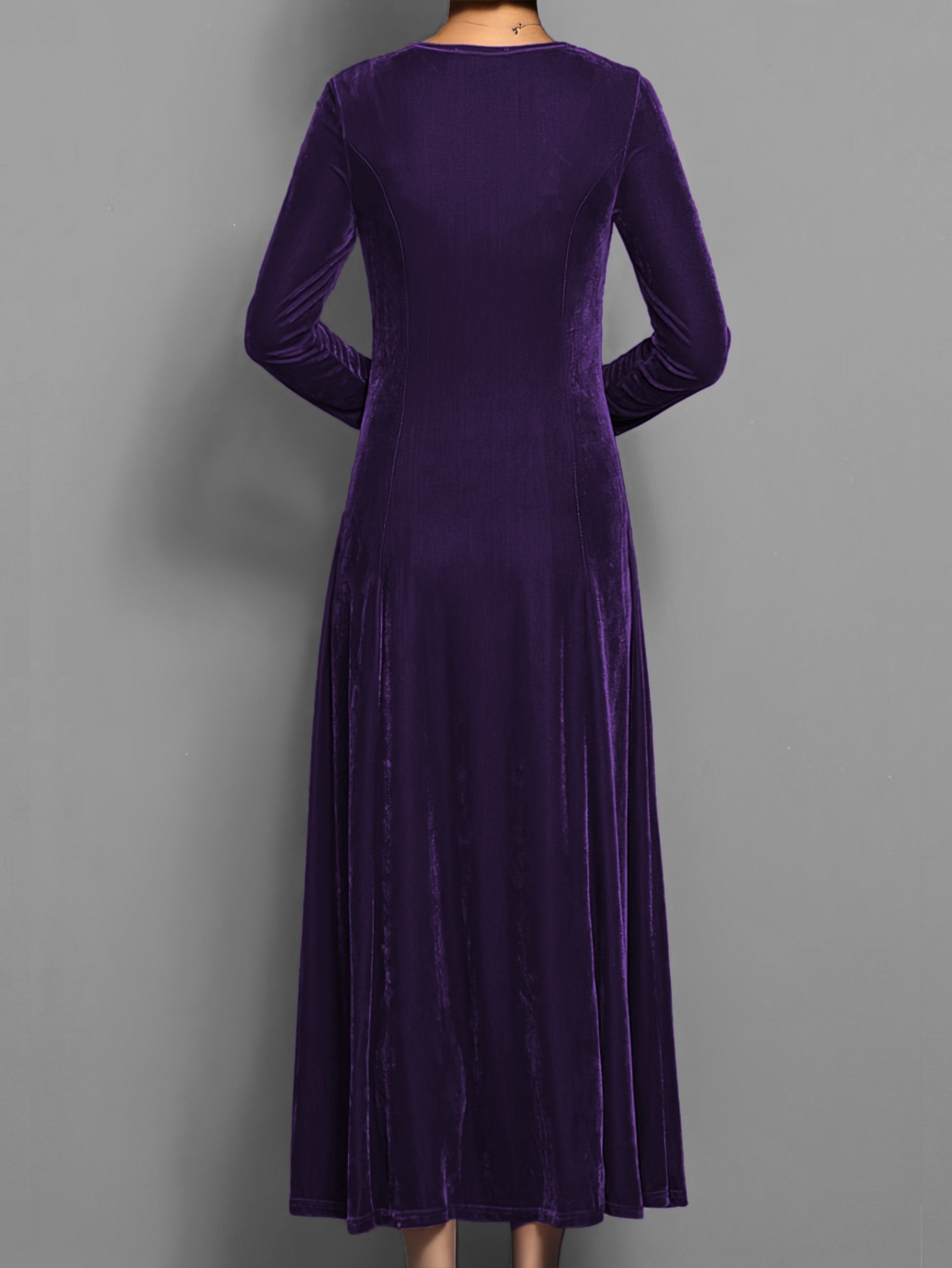 Delphine Round Neck Long Sleeve Maxi Dress