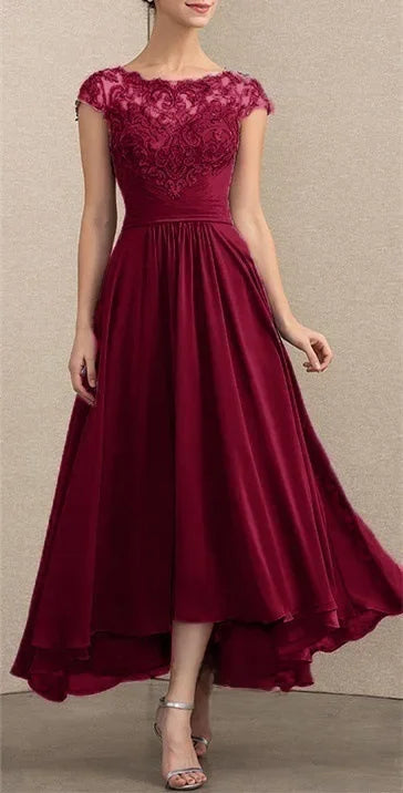 Vivienne Lace Maxi Dress With Short Sleeves