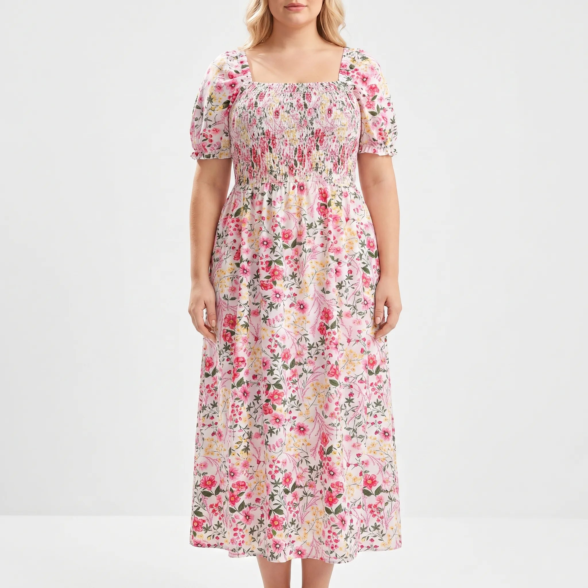 Rosalind Shirred Bodice Floral Maxi Dress
