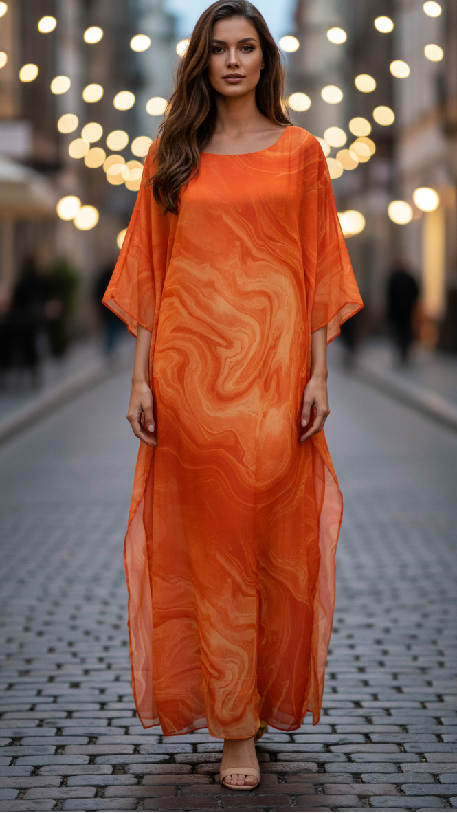 Solenne Batwing Kaftan Maxi Dress
