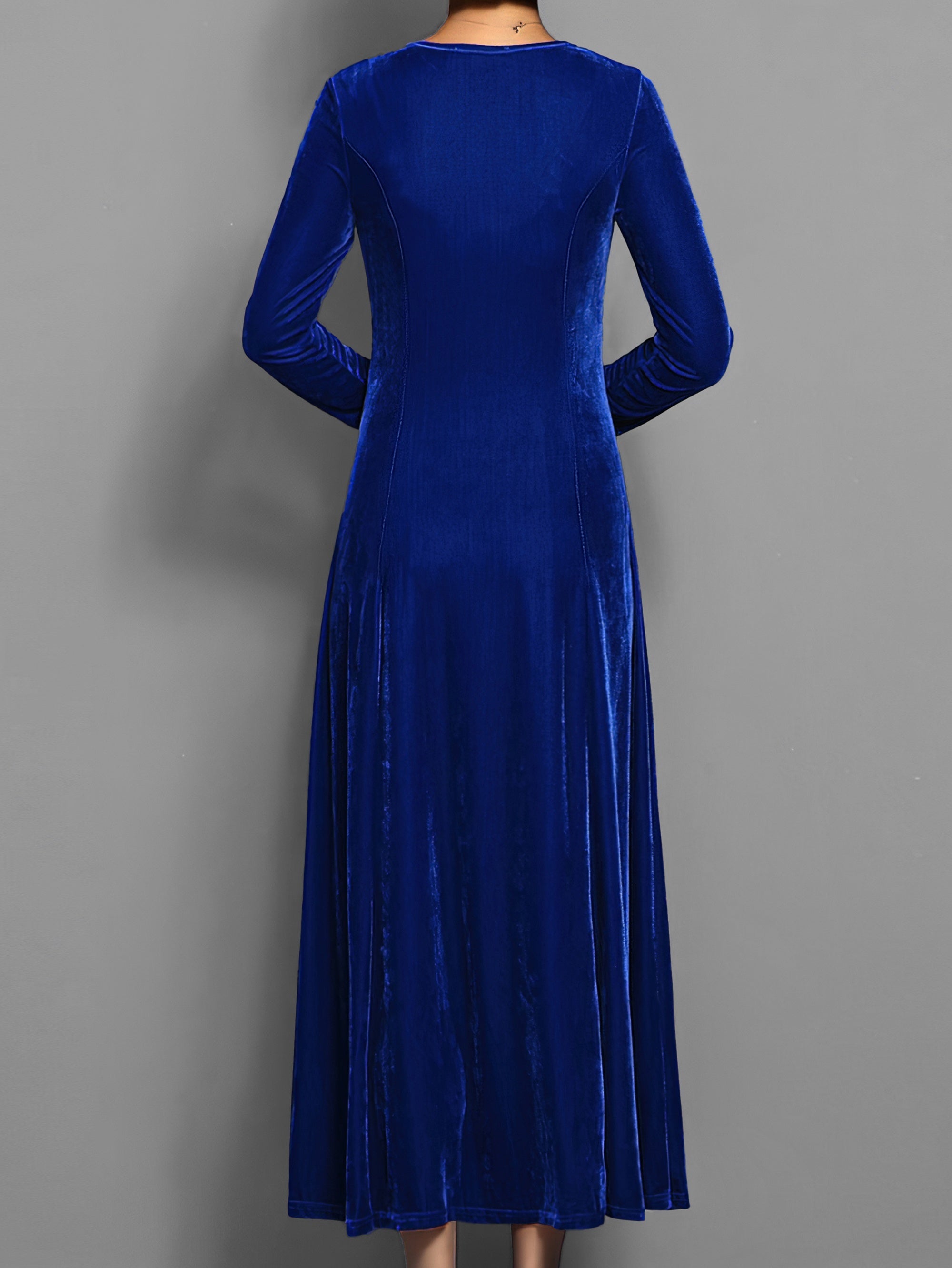 Delphine Round Neck Long Sleeve Maxi Dress