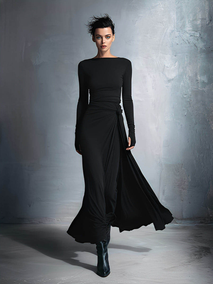 Violette Long Sleeve Wrap Maxi Dress