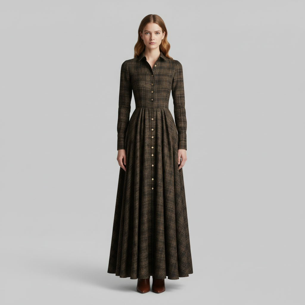 Bellrose Long Sleeve Elastic Waist Maxi Dress