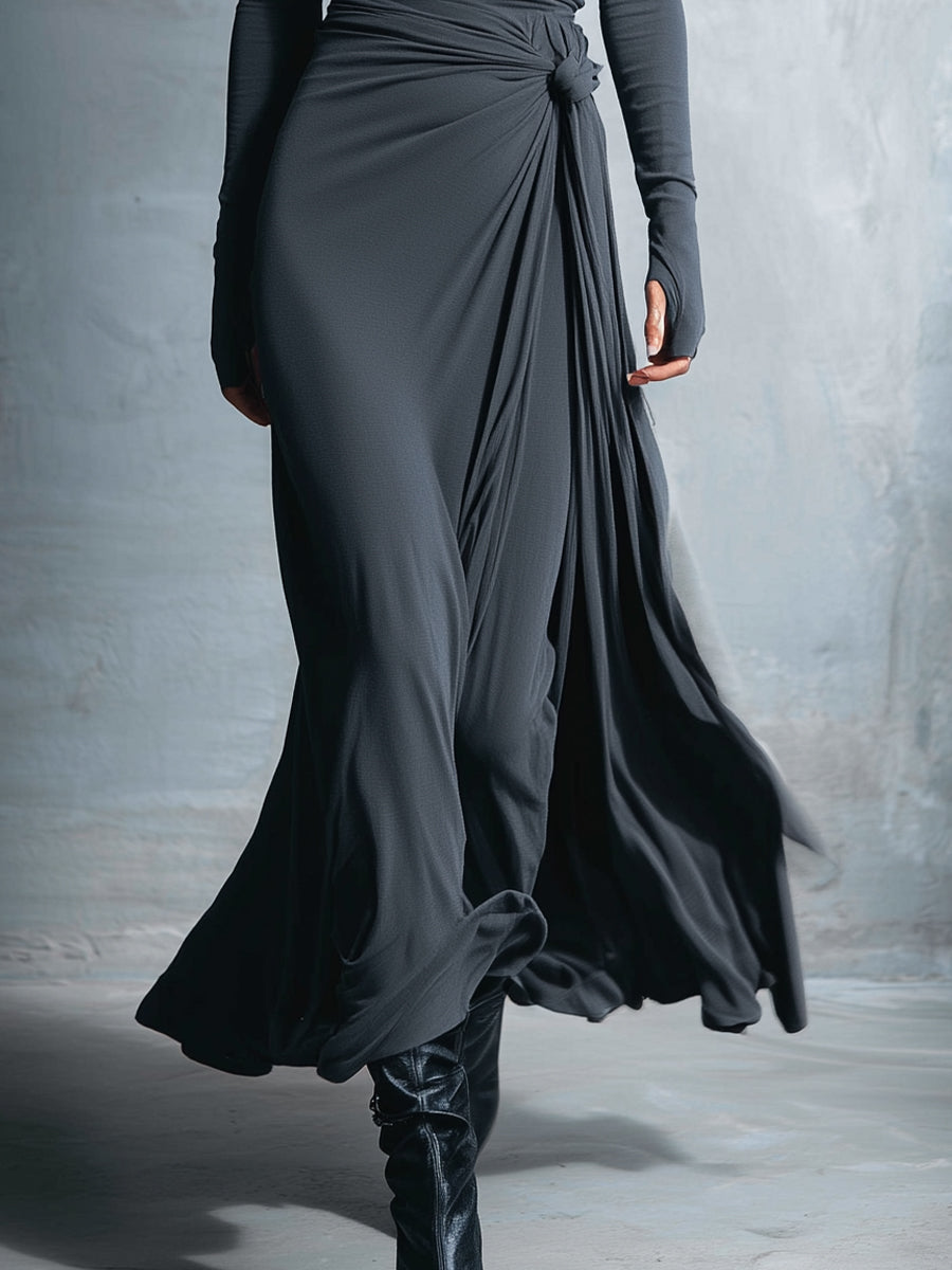 Violette Long Sleeve Wrap Maxi Dress