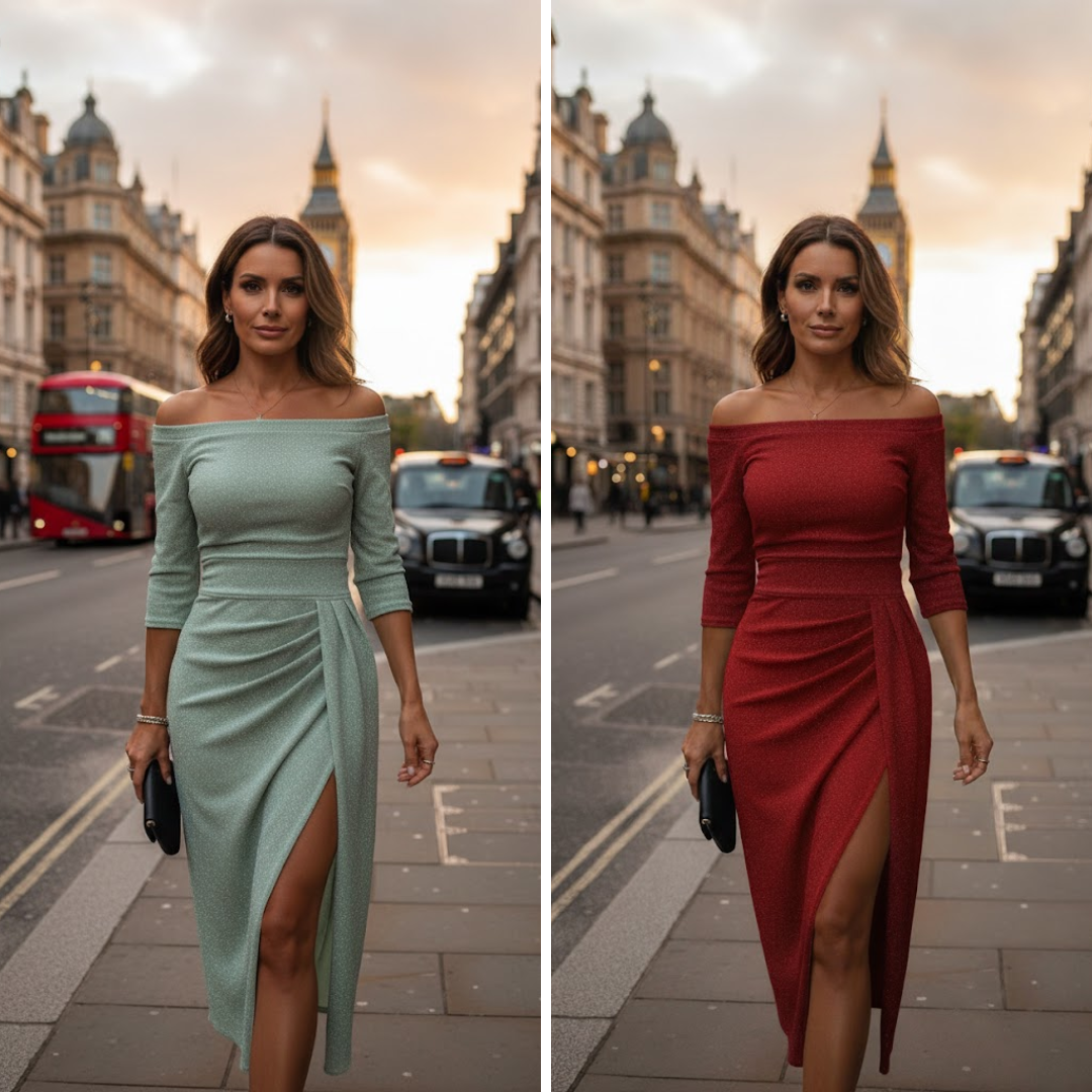 Carmela Off Shoulder Long Sleeve Maxi Dress