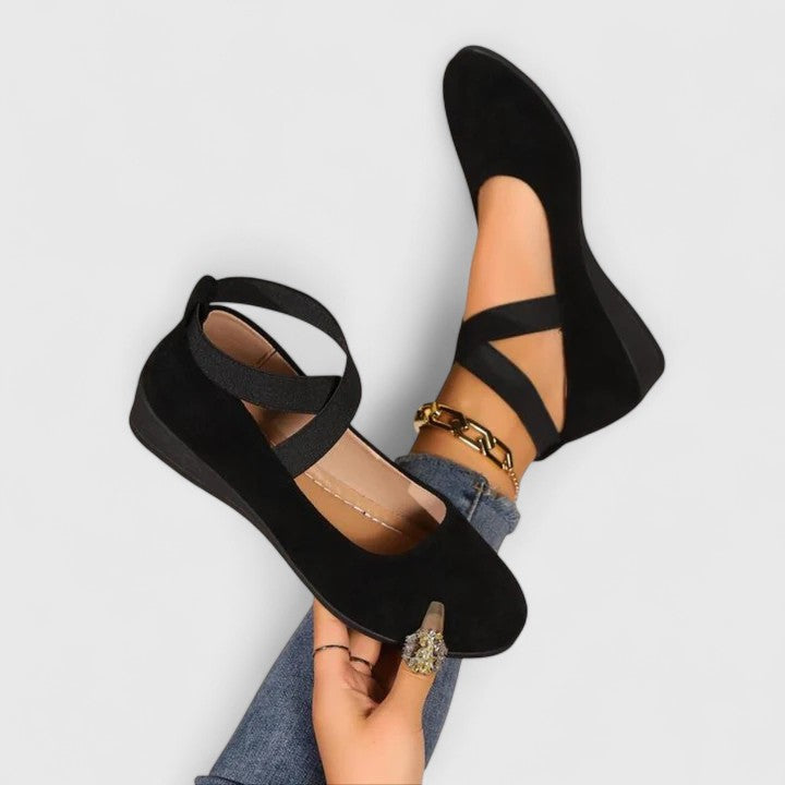 Delray Suede Mary Jane Flats Cushioned Slip-ons