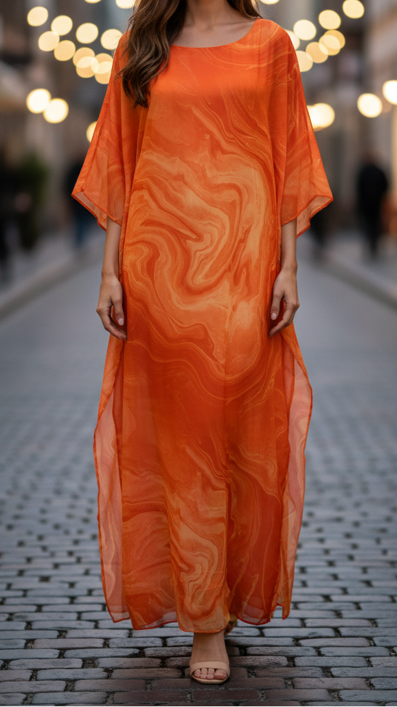 Solenne Batwing Kaftan Maxi Dress