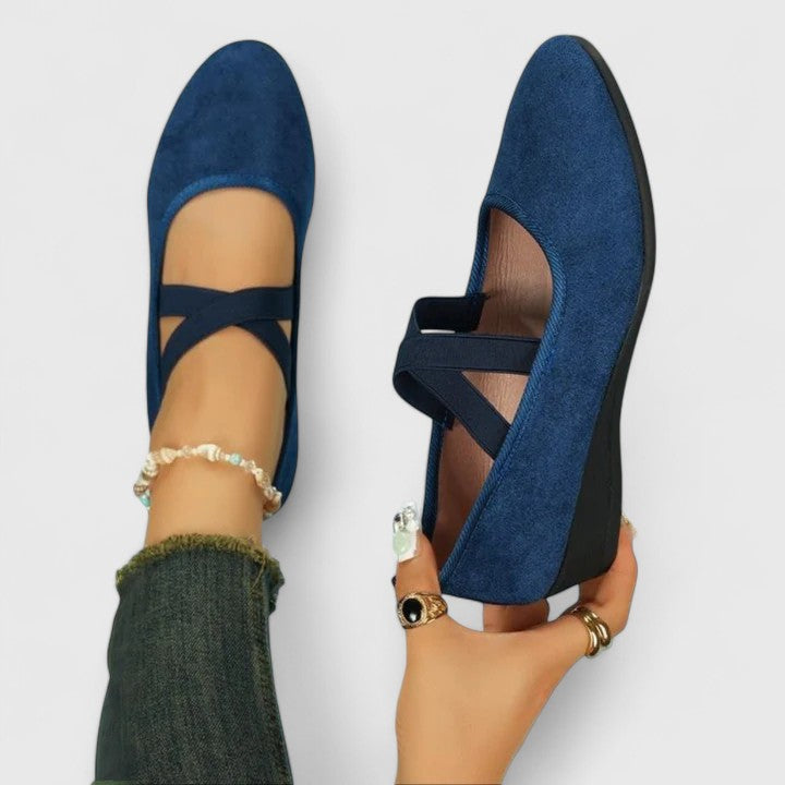 Delray Suede Mary Jane Flats Cushioned Slip-ons