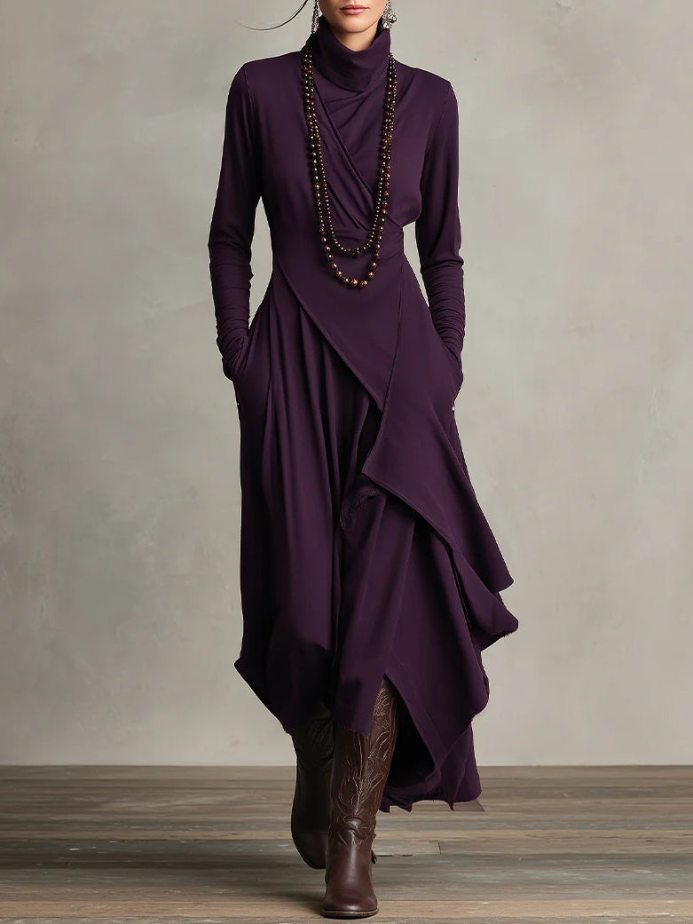 Bellamy Mock Turtleneck Long Sleeve Maxi Dress