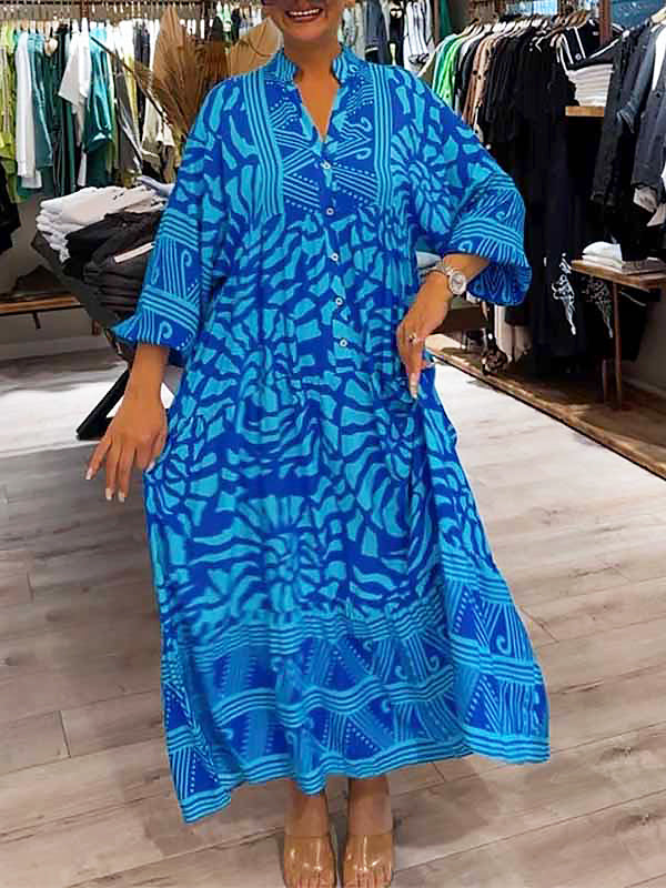 Valencia V-Neck Long Sleeve Maxi Dress