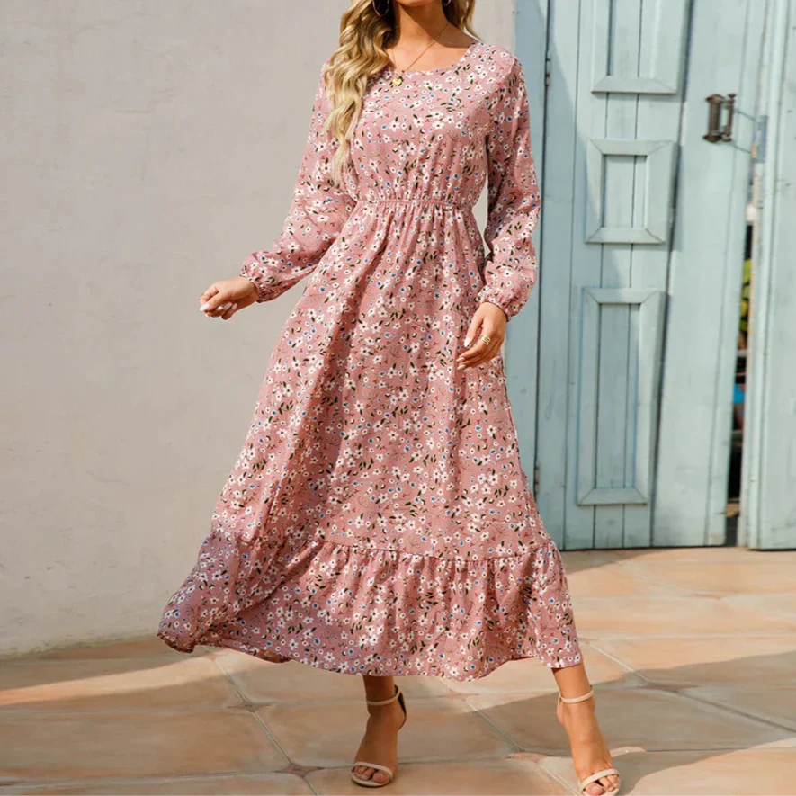 Rosette Women's Floral Long Sleeve Maxi Dress
