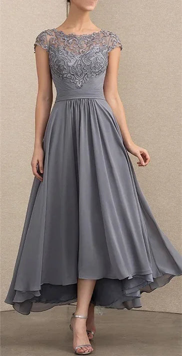 Vivienne Lace Maxi Dress With Short Sleeves