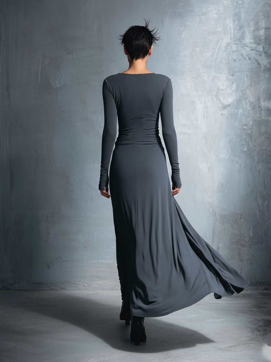 Violette Long Sleeve Wrap Maxi Dress