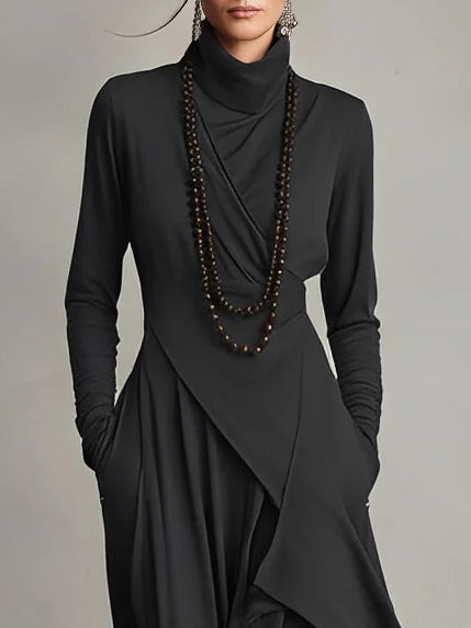 Bellamy Mock Turtleneck Long Sleeve Maxi Dress